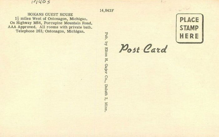 Hokans Motel (Scotts Superior Inn & Cabins, Hokans, Tallmans Motel) - Postcard